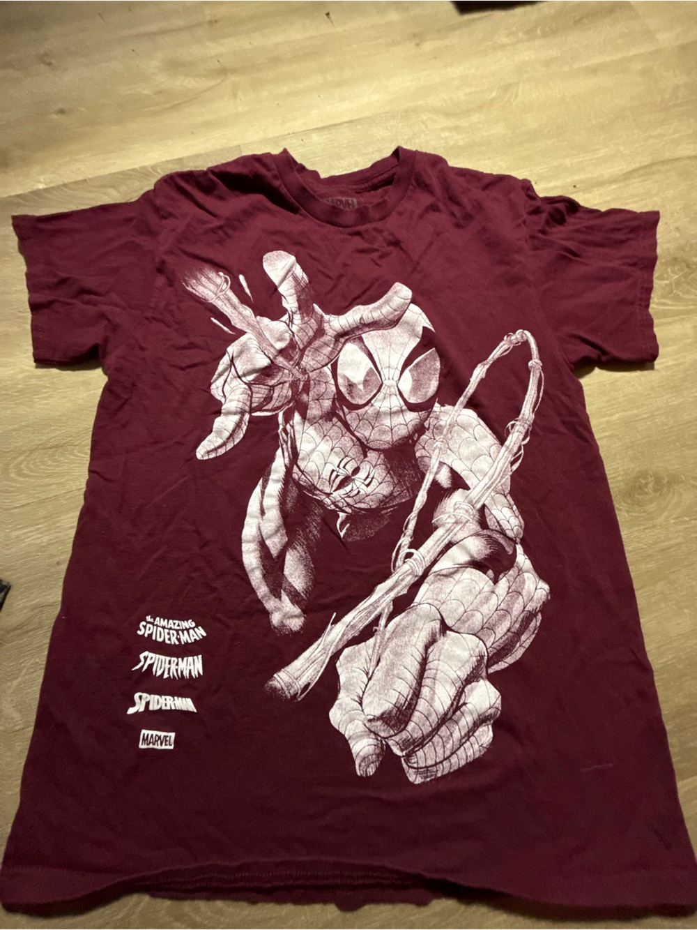 Marvel Spider-Man Tee - Maroon with White Graphic